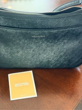 Michael Kors Black Belt Bag with Silver Hardware